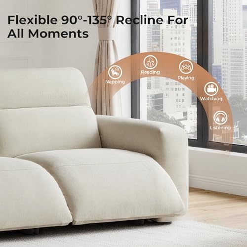 CHITA 125'' Power Recliner Sofa, Zero Wall Hugger Reclining Sofa - Image 6