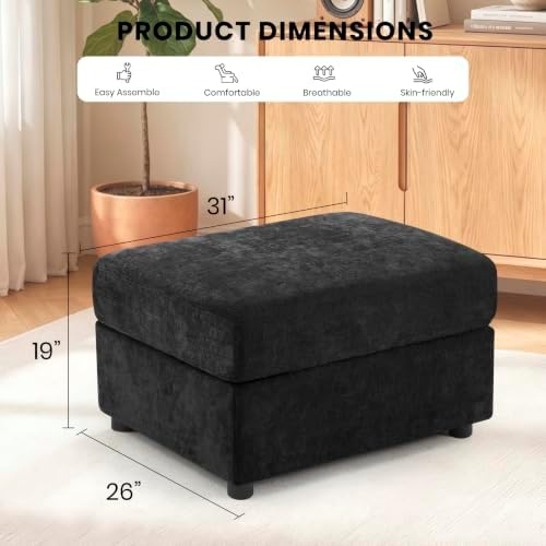 31'' Modern Chenille Ottoman for Sectional Sofa - Image 2
