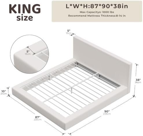 RECCI AirFrame King Size Upholstered Bed Frame - Image 2