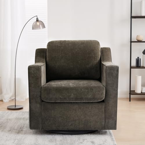Swivel Accent Chair, Chenille Upholstered Armchair - Image 3