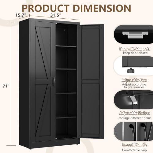 Black Metal Storage Cabinet - Image 2