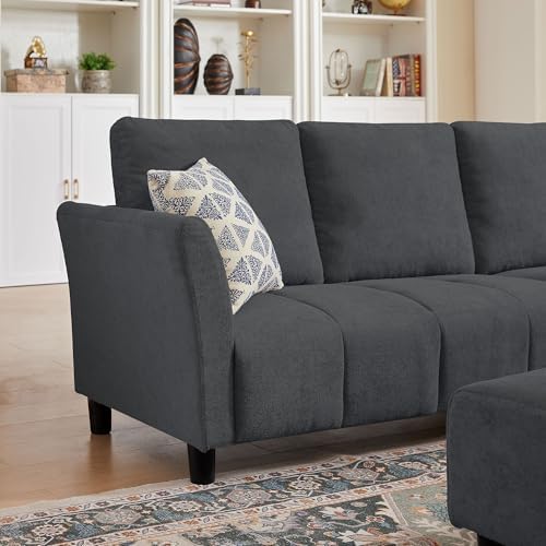 102" L Shaped Couch, 6 Seater Sectional Sofa - Image 4