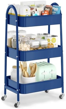 EAGMAK 3 Tier Utility Rolling Cart, Metal Storage Cart by EAGMAK