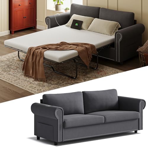 Queen Pull Out Sofa Bed | 83" Large Sleeper Sofa by TROMIRY