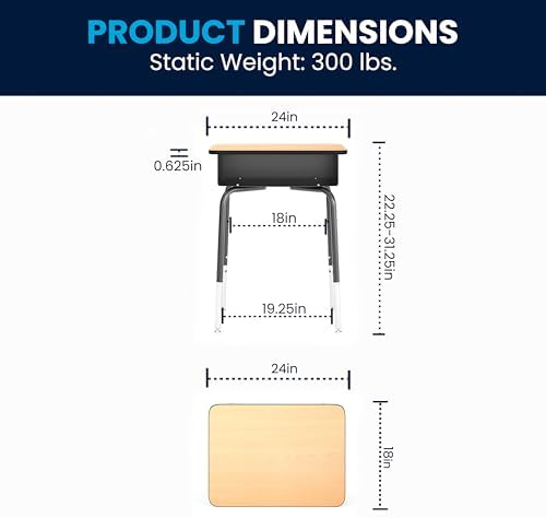 Flash Furniture Metal Student Desk - Image 3