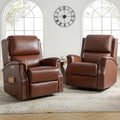 HULALA HOME Genuine Leather Recliner Set of 2 by HULALAHOME
