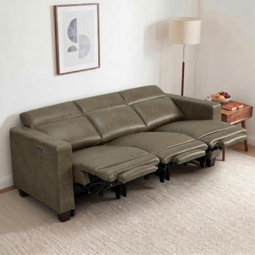 MCombo 85.4'' Zero Wall Hugger Power Recliner Sofa, HL198M3 Grey - Image 4