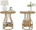 Round End Table Set of 2, Small Side Table by Tribesigns