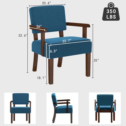 FAGAGA Accent Chair with Solid Wood Frame, Arm Chairs with Soft Seat - Image 2