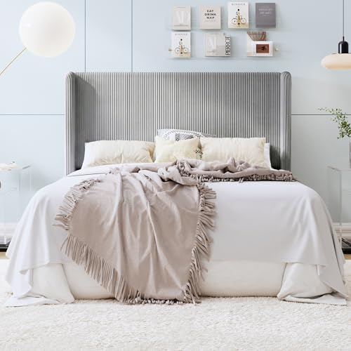 SHA CERLIN Queen Corduroy Platform Bed by SHACERLIN