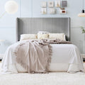 SHA CERLIN Queen Corduroy Platform Bed by SHACERLIN
