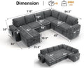 Vipbear 111" Modular Sectional Sleeper Sofa by VipbearLiving