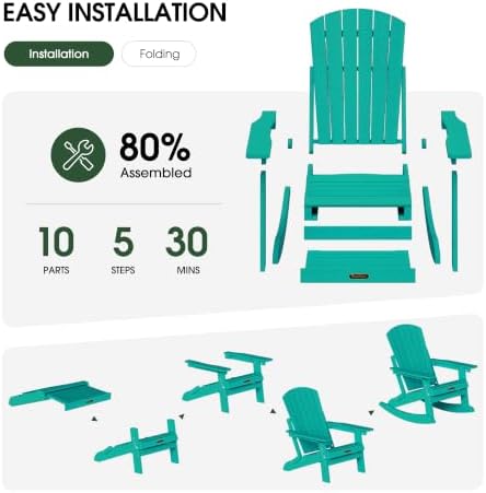 4-in-1 Adirondack Rocking Chair, - Image 6