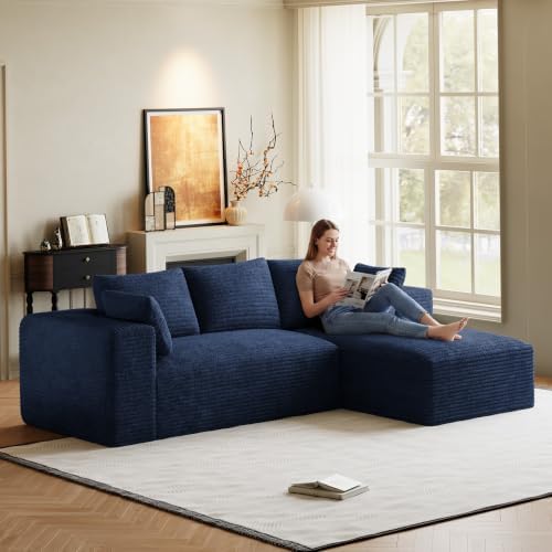 ONEMMLION 107" L-Shaped Cloud Boneless Couch Sofa - Image 5