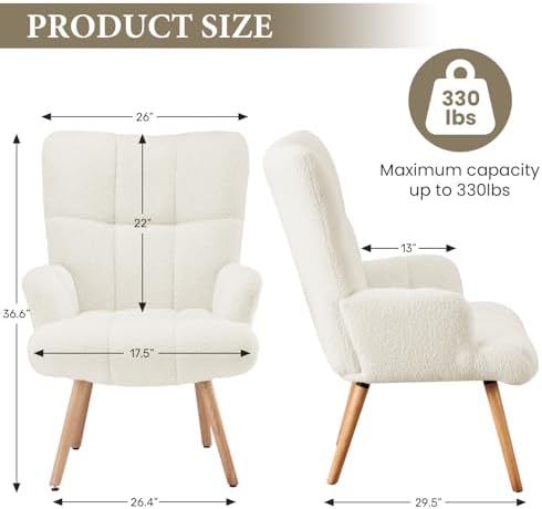 Joysoul Modern Accent Chair, High Back Arm Chair - Image 2