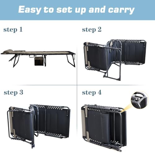 Oversized Padded Outdoor Folding Lounge Chair - Image 5