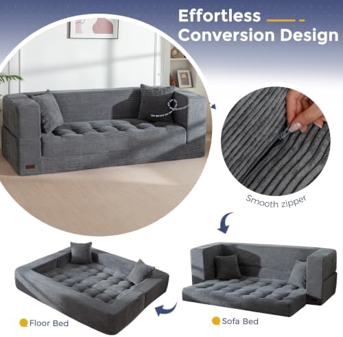 MAXYOYO Folding Sofa Bed, Convertible Boneless Loveseat Couch - Image 5