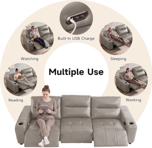 Zero Gravity Electric Recliner Sofas Genuine Leather Couch - Image 6