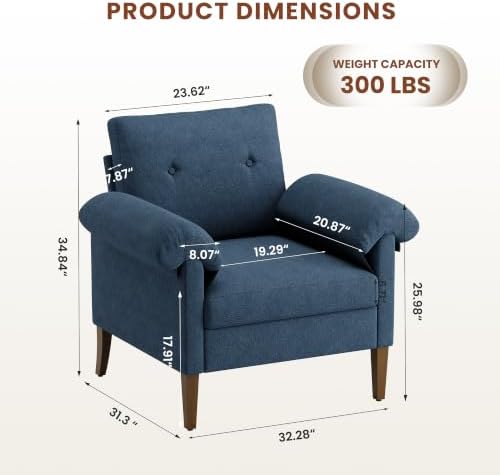 Accent Chair, Modern Upholstered Corner Chair - Image 2