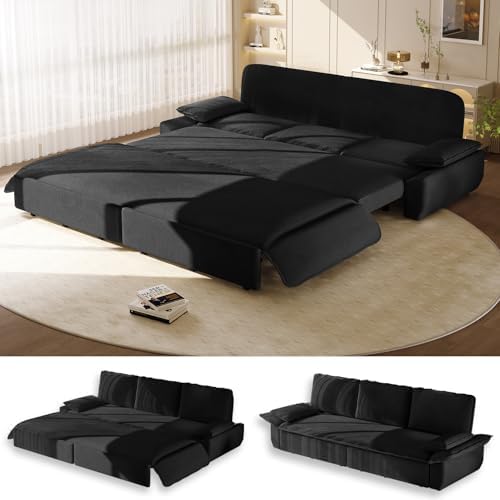 94.5" Sleeper Sofa Bed King Size, 3-in-1 Convertible Corduroy Couch by UPYOOE