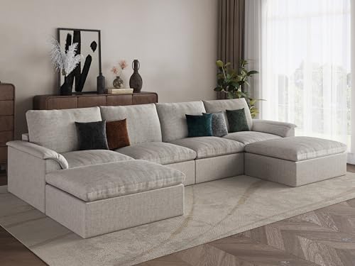 EASE MOOSE 147" U Shaped Boneless Sofa, Sectional Couches by EASEMOOSE