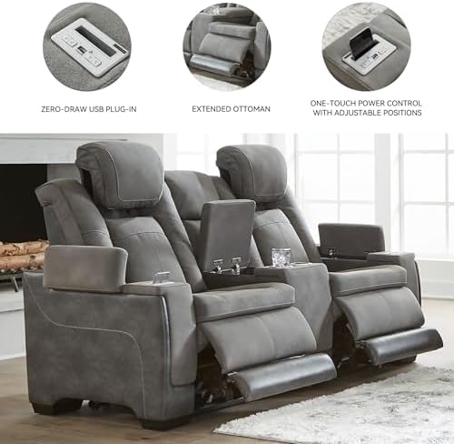Signature Design by Ashley Power Reclining Loveseat - Image 6