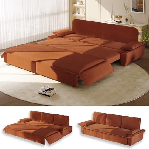 94.5" Sleeper Sofa Bed King Size, 3in1 Convertible Corduroy Couch by UPYOOE