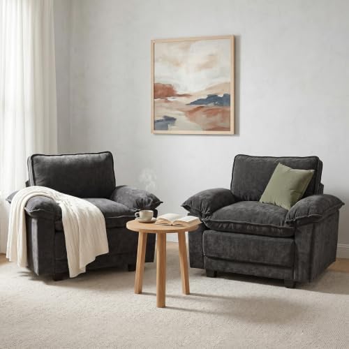 Modern Cloud Single Sofa, Comfy Chenille Couch - Image 6