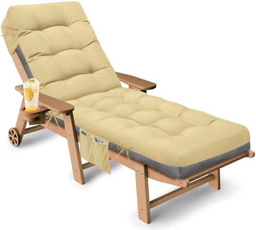 Outdoor Lounge Chair Cushion, Waterproof Replacement Chaise Lounge Cushions by Tycdiose