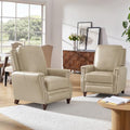 HULALA HOME Genuine Leather Manual Recliners Set of 2 by HULALAHOME