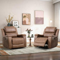 CANMOV Leather Recliner Chair Set of 2, Classic and Traditional Manual Recliner by CANMOV