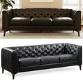 POLY & BARK Essex 89” Full-Grain Italian Leather Sofa – Tufted Back, by Unknown