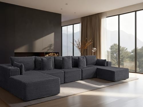 168" Cloud Sectional Couch, Comfort U Shaped Sofa by VYUXWO
