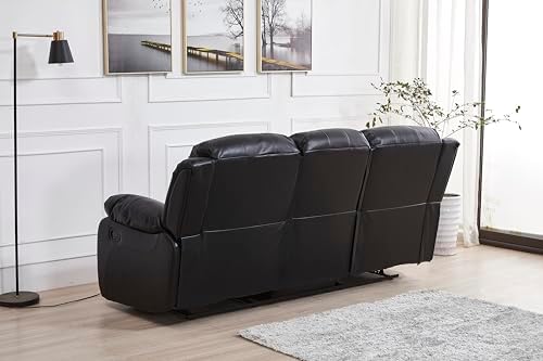Betsy Furniture Faux Leather Reclining Couch Set, Living Room Furniture Set - Image 4