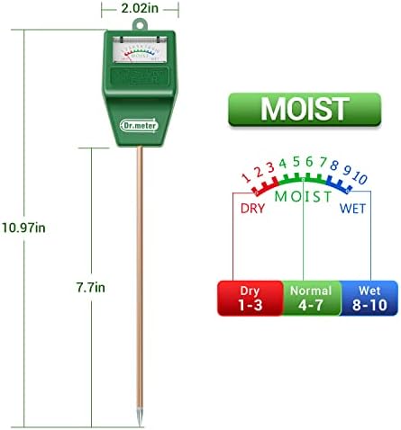 Dr.meter Soil Moisture Meter for Plants, Plant Water Gauge Test Kit - Image 4
