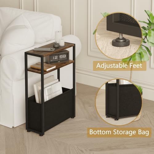Leomonio Narrow Side Table, Slim Night Stand - Image 3