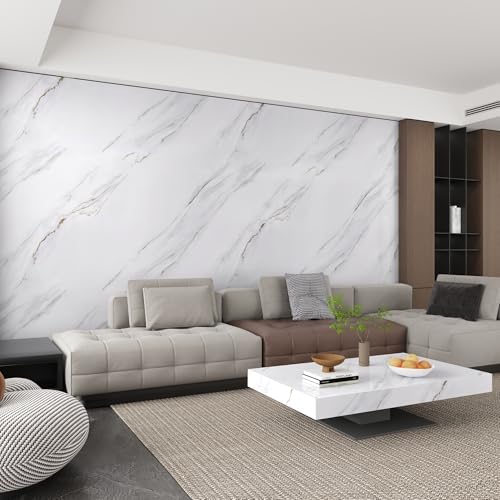 15.7"x354.3" Glossy White Marble Contact Paper - Image 2