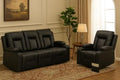 LUCKLIFE Faux Leather Recliner Sofa Set, Manual Living Room Furniture Sets by Unknown