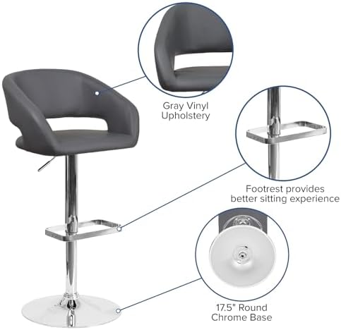 Flash Furniture Mid-Back Vinyl Barstool - Image 4