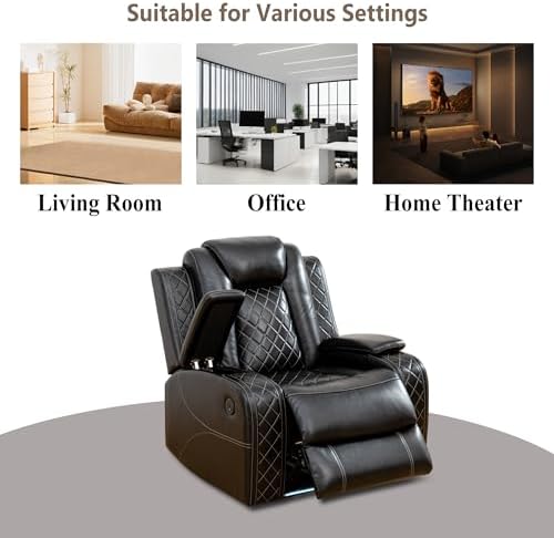 Breathing Leather Power Recliner Sofa Set, 2 Piece Leather Loveseat and - Image 5