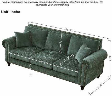 KEIKI 87" Oversized Chenille Sofa - Image 2