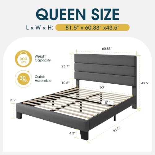 WEEWAY Queen Size Fabric Bed Frame - Image 2