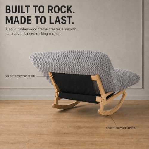 Oversized Rocking Chair, Extra Wide Plush Lounge Chair - Image 4