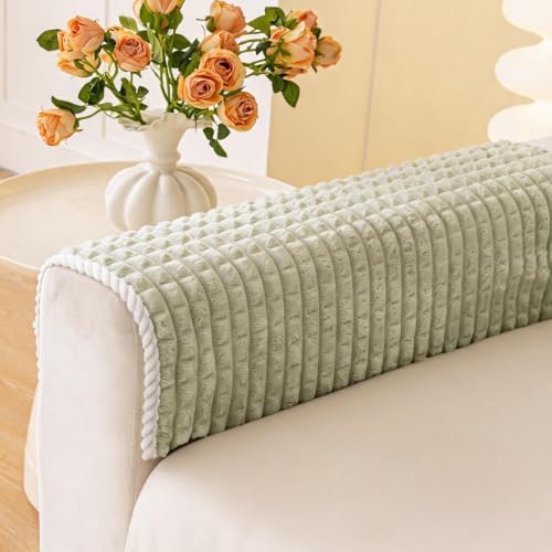 Soft Velvet Couch Arm Covers Washable by TIANXINBAOBEI