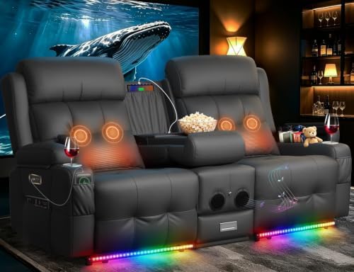 Home Theater Seating, Power Loveseat Recliner Sofa by TiooiiReclinerSofa