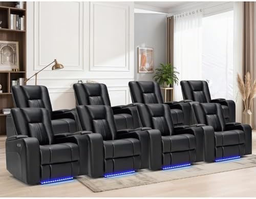 ANJ Home Theater Seating Power Recliner Chairs Set of 8 by ANJ