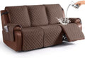 KinCam Waterproof Recliner Sofa Covers Washable, 3 Seater, Deep Brown by KinCam