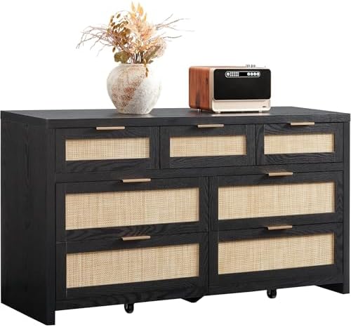 SICOTAS 7 Drawer Rattan Dresser by SICOTAS