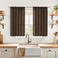 YoungsTex Brown Linen Curtains 40 Inches Long, Short Light Filtering Drapes by YoungsTex