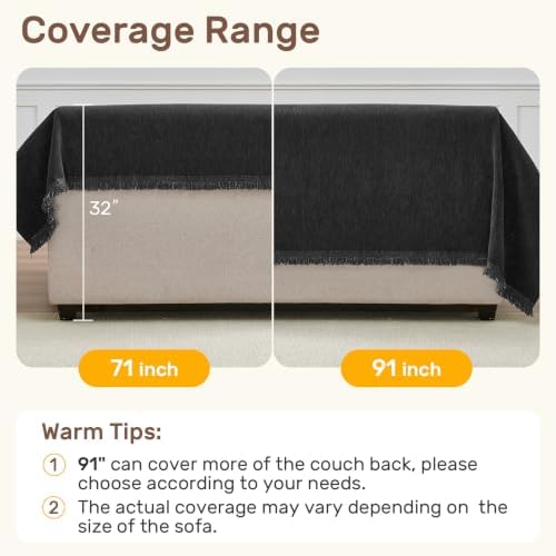 2 Pieces Sectional Couch Covers L Shaped Cover XXL Charcoal Gray - Image 5